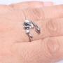 Punk Angel Devil Wings Rings Retro Dragon Arrow Open Rings Adjustable for Women Girls Fashion Couple Index Finger Rings Jewelry(White)