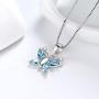Aurora Tears Flamingo Necklace/Earrings Women 925 Sterling Silver Bird Butterfly Pendant/Dangle Birthstone Gift for Girls Birthday Dating Birth Jewelry