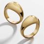 sloong 10pcs Classic Chunky Dome Ring Set 14k Gold Plated Ring Croissant Braided Twisted Signet Ring Stacking Band Ring Trendy Geometric Square Signet Ring Minimalist Statement Jewelry for Women Men