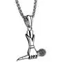 Fusamk Hip Hop Music Titanium Steel Microphone Tag Pendant 24'' Chain Necklace Fusamk Hip Hop Music Titanium Steel Microphone Tag Pendant 24'' Chain Necklace