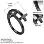 Christian Cross Jewelry for Valentine Day Womens 925 Sterling Silver/Black Metal/18K Gold Plated Mens Wavy Cross Pendant Necklace Adjustable Cross Wrap Ring Religious Jewelry for Mother Day Birthday