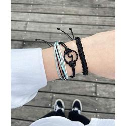 VSCO String Wave Ankle Bracelets for Women Sunflower Compass Moutain Waterproof Strand Anklets Bracelet Set for Teen Girls