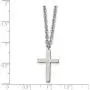 Solid Stainless Steel 20mm Cross Pendant Necklace Charm Chain - with Secure Lobster Lock Clasp