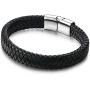 Jstyle Braided Leather Bracelets for Men Bangle Bracelets Fashion Magnetic Clasp 7.5-8.5 Inch