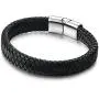 Jstyle Braided Leather Bracelets for Men Bangle Bracelets Fashion Magnetic Clasp 7.5-8.5 Inch