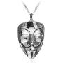 Unisex Titanium Stainless Steel V for Vendetta Clown Mask Hip-hop Charm Pendant Necklace