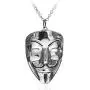 Unisex Titanium Stainless Steel V for Vendetta Clown Mask Hip-hop Charm Pendant Necklace