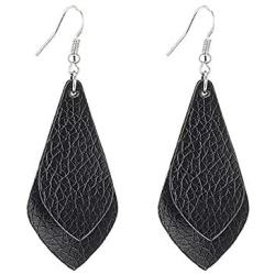 Faux leather earrings, Lightweight Layered Leather Earrings Dangling Drop Earrings for Women Girls