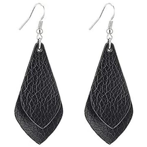 Faux leather earrings, Lightweight Layered Leather Earrings Dangling Drop Earrings for Women Girls