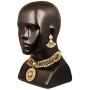Touchstone Indian Bollywood Gorgeous Intricate Workmanship Mughal White Colorful Rhinestone Crystal Wedding Designer Jewelry Choker Necklace Set in Gold and Silver Tone for Women.