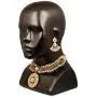 Touchstone Indian Bollywood Gorgeous Intricate Workmanship Mughal White Colorful Rhinestone Crystal Wedding Designer Jewelry Choker Necklace Set in Gold and Silver Tone for Women.
