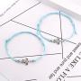 SUNSH 2Pcs Sea Turtle Anklets Bracelets for Women Teen Girls Lover Pinky Promise Matching BFF Adjustable String with Wish Card Jewelry Couple Boyfriend Girlfriend Husband Wife Friendship Gifts