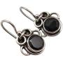 SilverStarJewel 925 Solid Silver 7 x 7 mm Black Onyx Ancient Style Earrings 0.9''