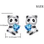 S925 Sterling Silver Unicorn Earrings Cat Earrings Elephant Earrings Panda Earrings Penguin Earrings Forever Love Animal Stud Earrings Gift for Her, Women, Daughter