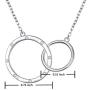 S925 Sterling Silver Two Interlocking Infinity Circles Pendant Necklace,Rolo Chain,18+2 inches