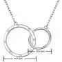 S925 Sterling Silver Two Interlocking Infinity Circles Pendant Necklace,Rolo Chain,18+2 inches