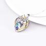 POPKIMI Sterling Silver Unicorn Necklace Heart Crystal Unicorn Pendant Jewelry Birthday Gifts for Girls Women (Purple)