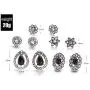 Haloty 5 Pairs Bohemian Black Crystal Earrings Set Saprkling Teardrop Flower Fashion Rhinestone Ear Jewelry for Women and Girls Haloty 5 Pairs Bohemian Black Crystal Earrings Set Saprkling Teardrop Flower Fashion Rhinestone Ear Jewelry for Women and Girls