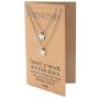 Quan Jewelry Star Pendants Matching Friendship Necklace for 2, Gifts for Her with Greeting Card