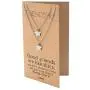 Quan Jewelry Star Pendants Matching Friendship Necklace for 2, Gifts for Her with Greeting Card Quan Jewelry Star Pendants Matching Friendship Necklace for 2, Gifts for Her with Greeting Card