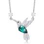 CDE Valentines Day Necklace Gifts for Women Hummingbird Necklaces S925 Sterling Silver Necklaces for Women Embellished with Crystals from Austria Valentines Jewelry Gifts for Women Animal Necklace for Girlfriend Mom