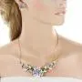 EVER FAITH Womens Austrian Crystal Enamel 3 Peony Flowers Necklace Earrings Set Gold-Tone EVER FAITH Womens Austrian Crystal Enamel 3 Peony Flowers Necklace Earrings Set Gold-Tone