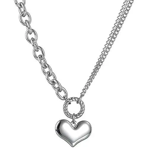 Jude Jewelers Stainless Steel Round Circle Heart Shape Pendant Necklace Jude Jewelers Stainless Steel Round Circle Heart Shape Pendant Necklace