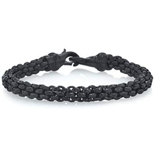 SPARTAN Mens Bracelet in Stainless Steel (Black, Stainless Steel)