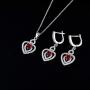 RMREWY 925 Sterling Silver Heart Jewelry Set Women Love Heart Pendant Necklace Earrings Set Valentines Day Gift for Bridal Jewelry Set or Formal Event Costume Jewelry
