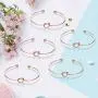 Bridesmaid bracelets-Ikooo 5 pcs Love Knot Open Bangle With Bride Tribe Hair tie for Best Friend, BFF of the Bride wedding Gift