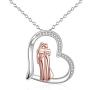 Sister Necklaces Sterling Silver Rose Gold Plated Big Sis Lit Sis Love Heart Friendship Sister Necklace Jewelry Gifts for Sister Classmates Friends