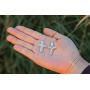 RareLove Vintage Cross Two Tone Golden Star Christmas Piercing Dangle Earrings CZ Rhinestone Silver Plated Alloy Holiday Jewelry For Women Girls