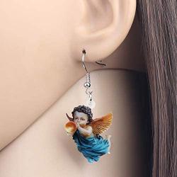 DOWAY Acrylic Angel Cupid Earrings Dangle Drop Sweet Jewelry for Women Girls Teens Party Charm Gift