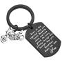 FUSTMW Biker Keychain Motorcycle Gift Ride Safe Keychain May Your Guardian Angel Ride with You New Driver Gift for Biker