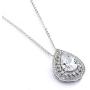 Mariell Pear-Shaped Solitaire Necklace Pendant for Brides - Vintage Wedding Bridal Jewelry