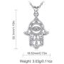 EUDORA Sterling Silver Hamsa Hand of Fatima with Evil Eye Amulet Good Lucky Necklace, Gift for Women, 18''
