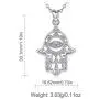 EUDORA Sterling Silver Hamsa Hand of Fatima with Evil Eye Amulet Good Lucky Necklace, Gift for Women, 18'' EUDORA Sterling Silver Hamsa Hand of Fatima with Evil Eye Amulet Good Lucky Necklace, Gift for Women, 18''