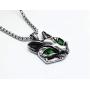 Cat Head Eye Necklace Pendant, LOYEH Vintage Gothic Necklaces Pendants Men Women Gift Jewelry Evil Green Eye 1.41x1.40inches