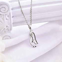 JO WISDOM 925 Sterling Silver Cubic Zirconia Penguin Pendant Necklace,18+2'' Extender