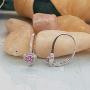 Dazzlingrock Collection 14K 3 MM Each Round Gemstone & Diamond Ladies Heart Shape Drop Earrings, White Gold