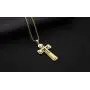 yiyifu Cross Necklace for Men Titanium Steel Pendant Necklace Domineering Mens and Womens Jewelry Christian Accessories Three Layer Chains