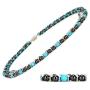 Elegant Womens Hematite Magnetic Therapy Necklace with Healing Stones Pain Relief for Neck Arthritis Migraine Headaches Shoulders and Back (Regular, Turquoise)
