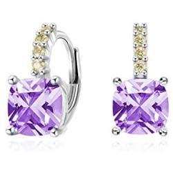 SISMIURRA Multicolor Cubic Zirconia Huggie Hoop Earrings 18K White Gold Plated AAAAA CZ Dainty Leverback Huggy Earrings Gift for Women Girls