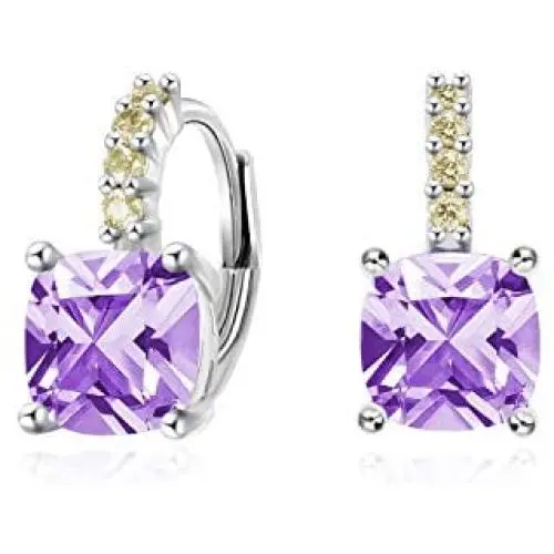 SISMIURRA Multicolor Cubic Zirconia Huggie Hoop Earrings 18K White Gold Plated AAAAA CZ Dainty Leverback Huggy Earrings Gift for Women Girls