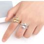 4 Pieces Hugging Hands Rings Gold Silver Hands Embrace Open Rings Adjustable Couple Hug Rings Romantic Lover Wedding Ring Jewelry Gifts
