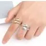 4 Pieces Hugging Hands Rings Gold Silver Hands Embrace Open Rings Adjustable Couple Hug Rings Romantic Lover Wedding Ring Jewelry Gifts