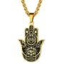 PROSTEEL Vintage Hamsa Hand of Fatima Evil Eye Necklace, Good Luck Success Amulet Jewelry, Stainless Steel Necklace for Men Women, Come Gift Box