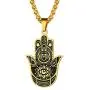 PROSTEEL Vintage Hamsa Hand of Fatima Evil Eye Necklace, Good Luck Success Amulet Jewelry, Stainless Steel Necklace for Men Women, Come Gift Box