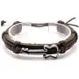 Xusamss Punk Alloy Guitar Pattern Leather Drawstring Rope Bracelet