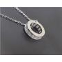 Crystalline Azuria Circle Pendant Necklace with White Zirconia Crystals 18K Silver Rose Gold Plated Necklaces for Women with 18'' Chain